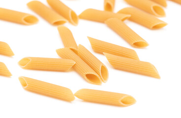 Dry pasta isolated on a white background.