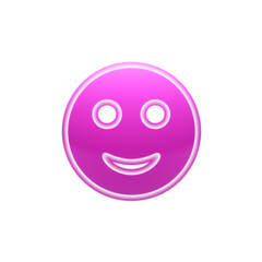 Red smile icon isolated on white background. Illustration.