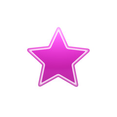 Red star icon isolated in white background. Illustration.