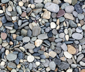 Stone pebbles by the sea.