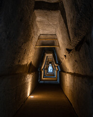 The mysterious Sibyl's cave or “Antro della Sibilla” at Cumae archaeological park, Pozzuoli,...