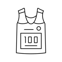 runner t-shirt line icon vector illustration sign
