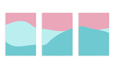 wavy colorful vector template background set
