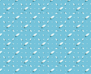 green energy concept. seamless pattern led lamp on blue background.