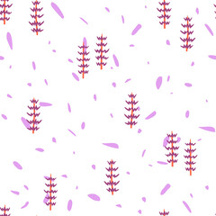 Abstract horsetail on a white background. Vector seamless pattern