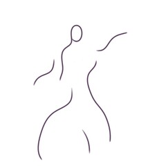 silhouette of a girl line art illustration 