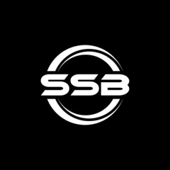 SSB letter logo design with black background in illustrator, vector logo modern alphabet font overlap style. calligraphy designs for logo, Poster, Invitation, etc.
