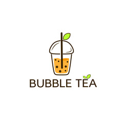 Template logo design bubble tea