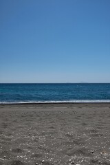 Fototapeta na wymiar View of the famous beach of Vlichada in Santorini Greece