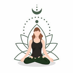 Yoga woman in lotus position. Zen. Meditation.