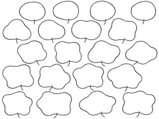 ゆるい形の手書き風の吹き出しセット