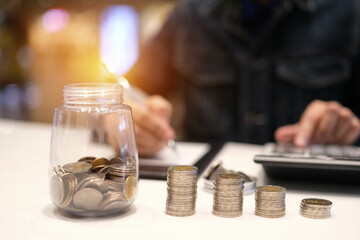 Saving money is planning for financial success for the future.Saving money concept.