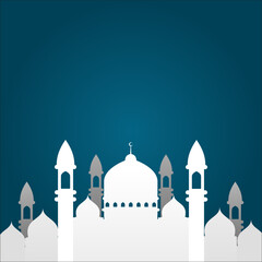 background design with illustrations of mosques