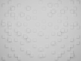 3d render of minimalist abstract white wall backgroub studio room cube brick geometry wallpaper concept design.