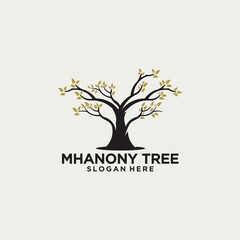 Tree logo vector various tree logos with lush leaves symbol of the power of fertility and hope tree, 