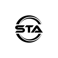 STA letter logo design with white background in illustrator, vector logo modern alphabet font overlap style. calligraphy designs for logo, Poster, Invitation, etc.
