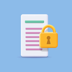 File Document Lock Security Icon. Locked file, protection symbol