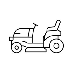 tractor lawn mower line icon vector illustration
