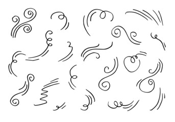 doodle wind illustration vector handrawn style isolated on white background.