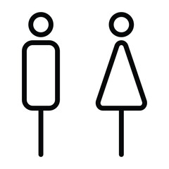 toilet sign in the public, restroom or bathroom icon, washroom and wc for the people, gender sign of male and female