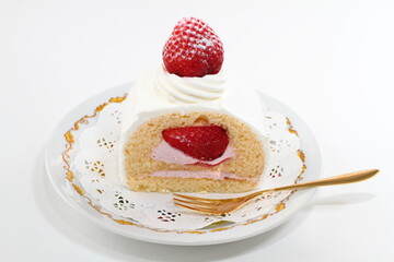 あまおう苺のロールケーキ