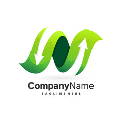n nature logo design template