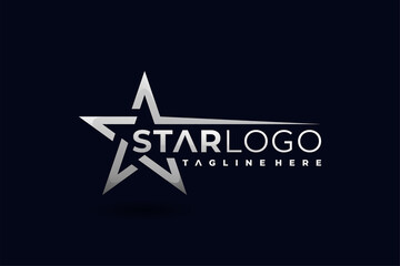silver star logo, star logo template