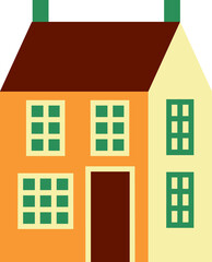 Fototapeta premium Vector Illustration retro-styled house in Flat Style. Colorful old city house in european style.