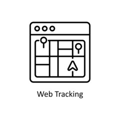 Web Tracking vector Outline icon for web isolated on white background EPS 10 file