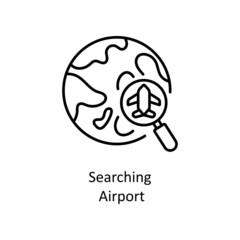 Searching Airport vector Outline icon for web isolated on white background EPS 10 file