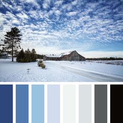 Barn in snow palette with complimentary colour swatches