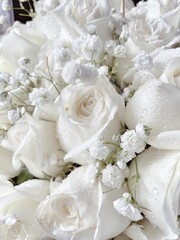 Beautiful of white rose flower bouquet background