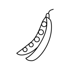 agricultural harvest peas line icon vector illustration