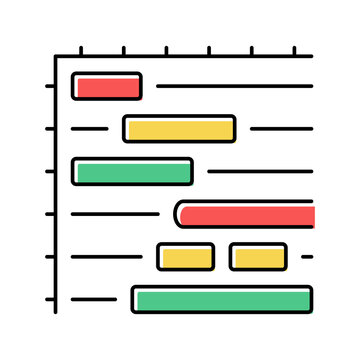 Gantt Chart Color Icon Vector Illustration