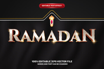 shiny ramadan luxury white gold 3d editable text effect