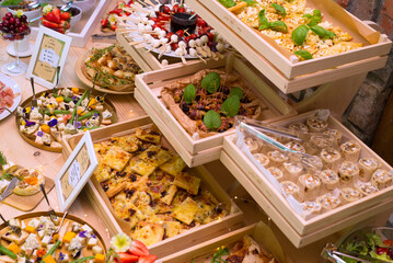 Buffet reception finger food appetizers