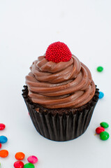 cupcakes with chocolate and strawberry