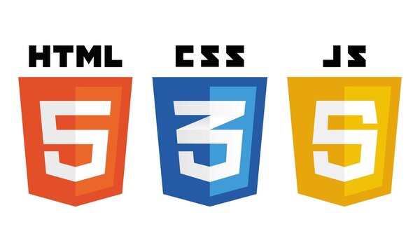 vector collection of web development shield signs: html5, css3, javascript