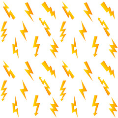Lightning pattern. Seamless print of , fast charge and energy symbols. Vector flash texture