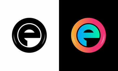 initial letter logo P inside circle shape, OP, PO, P inside O rounded upper case black monogram