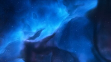 colorful space background with stars, nebula gas cloud in deep outer space, science fiction illustrarion 3d illustration
