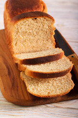 Homemade white sandwich bran bread