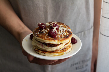 pancakes with cherry