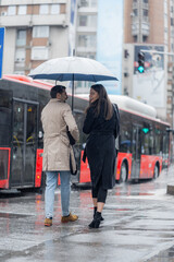 Walking together while turning