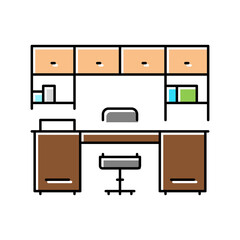 cabinet furniture color icon vector illustration