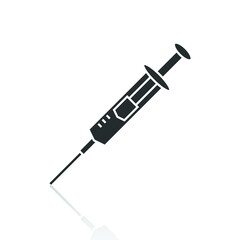 solid icons for Syringe and shadow,vector illustrations