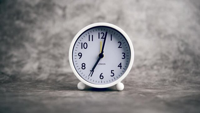 time rotation of time close-up video white clock concept of time