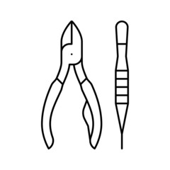 tools nail doctor line icon vector illustration