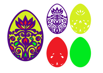 Volumetric multilayer Easter egg craft with a flower