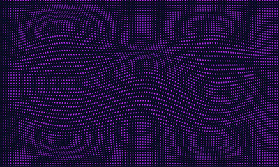 A wave of particles on a dark background. Technological background. Template for presentations.